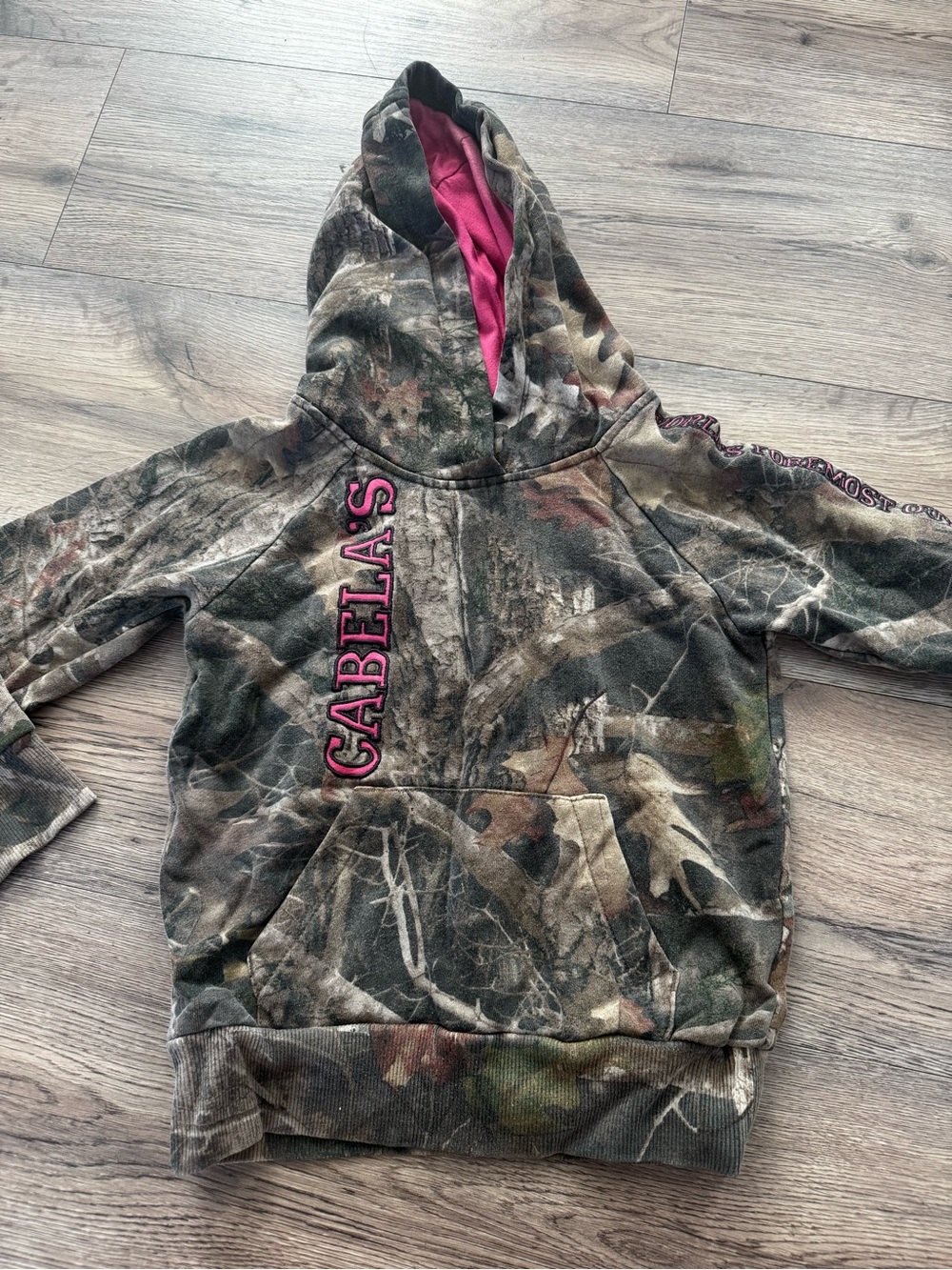 Cabela's Girls Realtree Camo Hoodie with Pink Lining